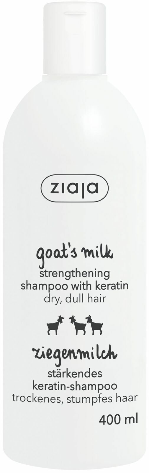 Ziaja Goat's Milk Strengthening Shampoo with Keratin for Dry & Dull Hair 400ml