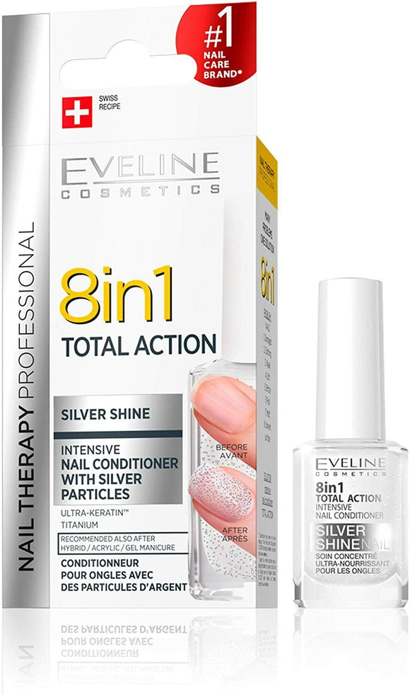 Eveline Nail Therapy 8in1 Total Action Nail Conditioner with Silver Particles