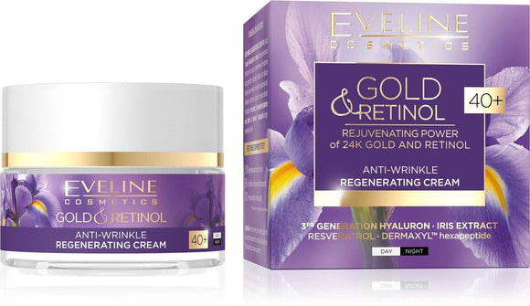 Eveline Gold & Retinol Anti-Wrinkle Regenerating Face Cream Day/Night 40+ 50ml