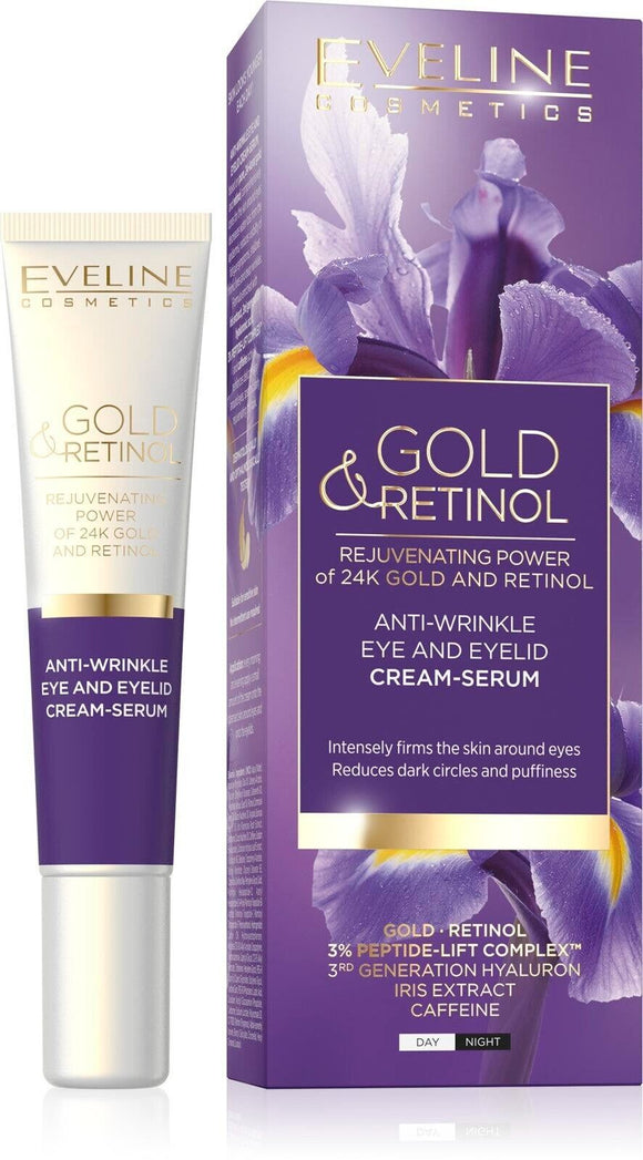Eveline Gold & Retinol Anti-Wrinkle Eye and Eyelid Cream - Serum Day/Night 20ml