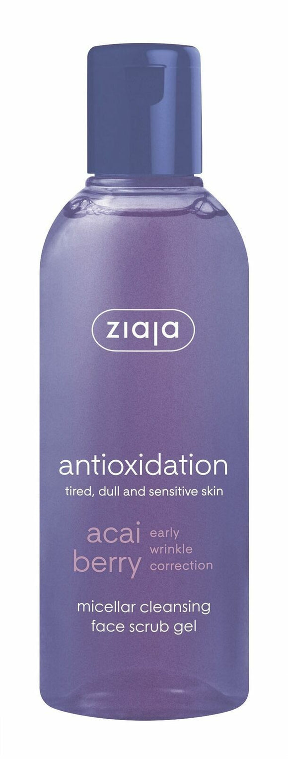Ziaja Acai Berry Micellar Cleansing Face Scrub Gel Antioxidation 200ml