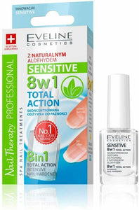 Eveline Nail Therapy 8in1 Total Action Sensitive Intensive Nail Hardener 12ml