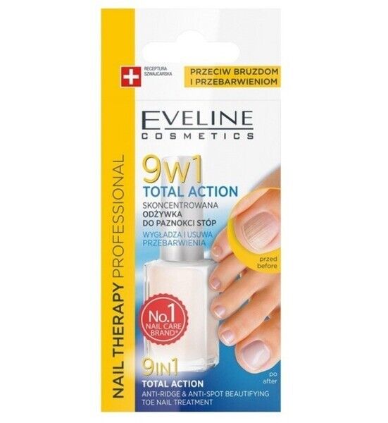 Eveline Nail Therapy 9in1 Total Action Anti-Ridge & Anti-Spot Toe Nail Treatment
