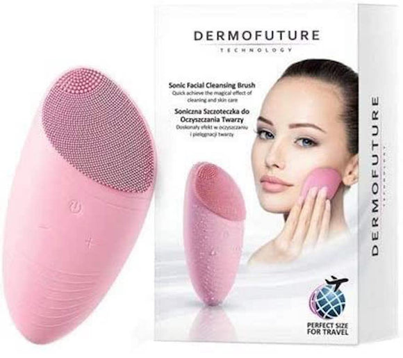 Dermofuture Sonic Facial Cleansing Brush Travel Size Pink