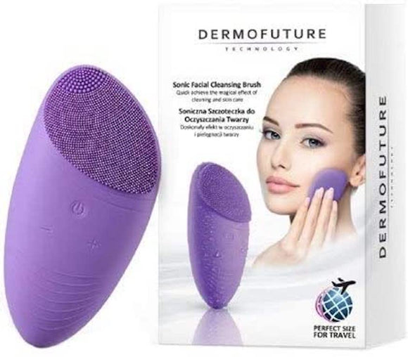Dermofuture Sonic Facial Cleansing Brush Travel Size Violet