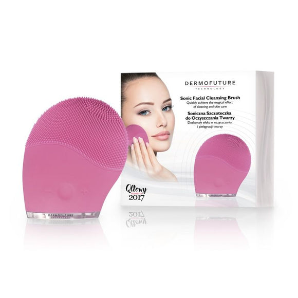 Dermofuture Sonic Facial Cleansing Silicone Electric Brush Pink
