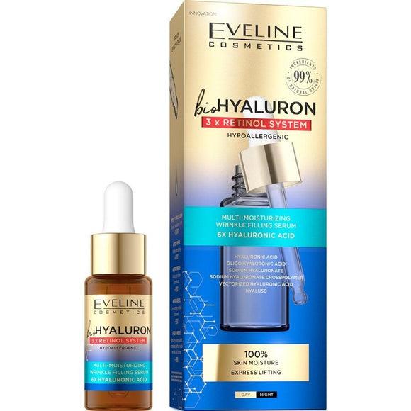 Eveline Bio Hyaluron 3 x Retinol Multi - Moisturising Wrinkle Filling Serum 18ml