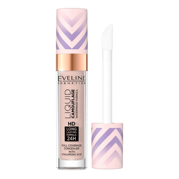 Eveline Liquid Camouflage Full Coverage Concealer with Hyaluronic Acid Waterproof Formula - 03 Soft Natural 7.5ml