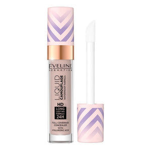 Eveline Liquid Camouflage Full Coverage Concealer with Hyaluronic Acid Waterproof Formula - 04 Light Almond 7.5ml