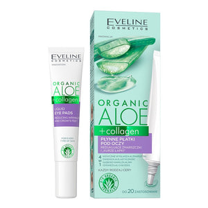 Eveline Organic Aloe + Collagen Liquid Eye Pads Reducing Wrinkles 20ml