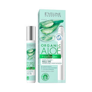 Eveline Organic Aloe + Collagen Moisturizing Eye Contour Modeling Roll-On for All Skin Types 15ml