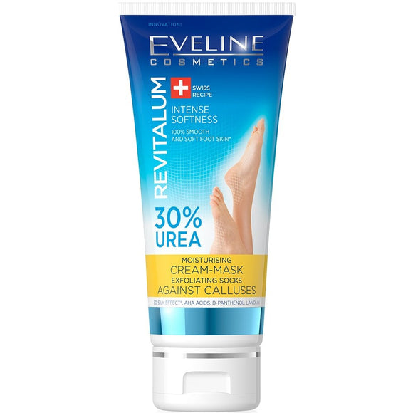 Eveline Revitalum 30% Urea Foot Cream - Mask Exfoliating Socks Against Calluses 75ml