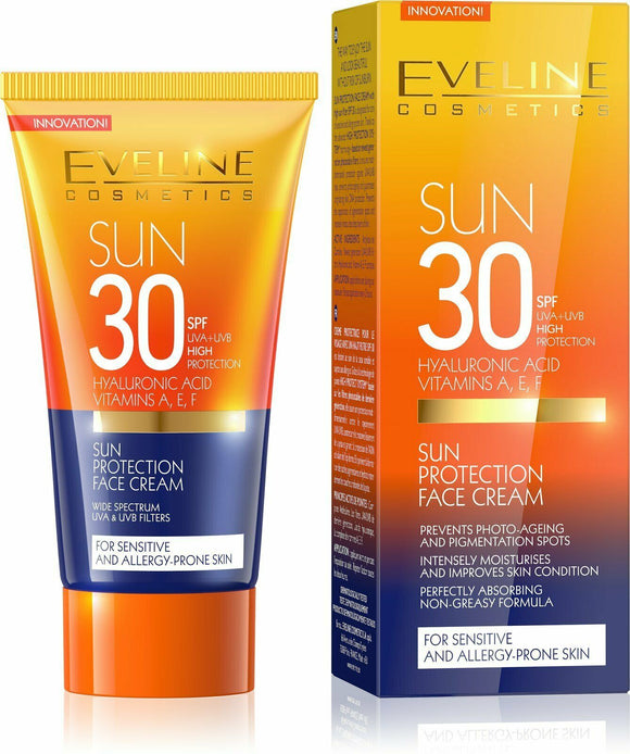 Eveline Sun Protection Face Cream SPF 30+ UVA + UVB Intensely Moisturising 50ml