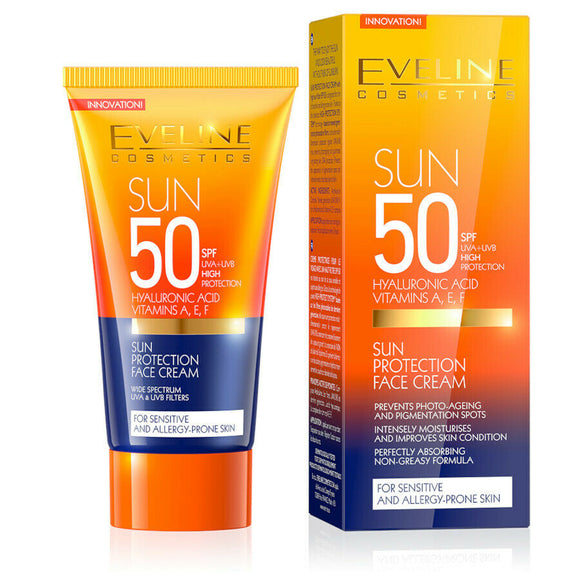 Eveline Sun Protection Face Cream SPF 50+ UVA + UVB Intensely Moisturising 50ml