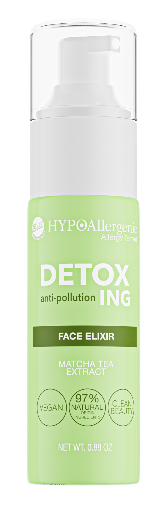 Bell Hypoallergenic Detoxing Face Elixir Antioxidant Under Makeup Serum with  with Matcha Tea Extract Anti - Pollution & Vegan 25g