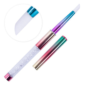 Molly Lac Nail Silicone Brush Decoration & Wiping Dust Size 4 Rainbow Ombre 2402