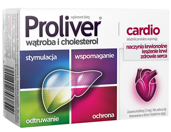 Proliver Cardio Food Supplements Supports Liver Functions Digestion Choline 30 Tablets