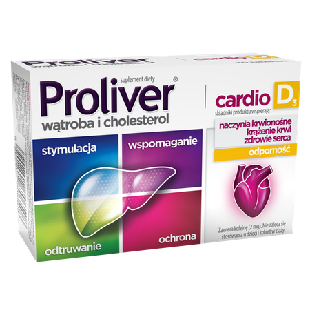 Proliver Cardio with Vitamin D3 Food Supplements Supports Liver Functions & Cholesterol 30 Tablets