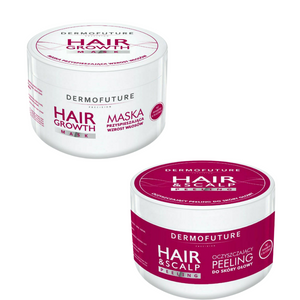 Dermofuture Hair Growth Mask 300ml + Hair & Scalp Peeling 300ml Set for All Hair Types