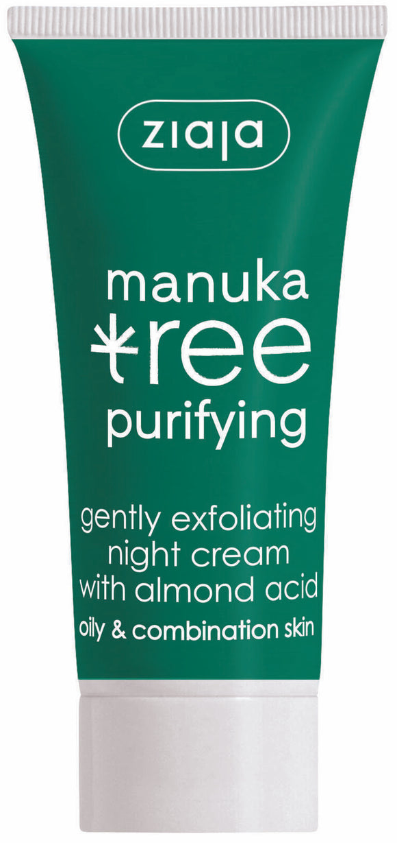 Ziaja Manuka Tree Purifying Night Cream Gently Exfoliating for Oily Skin 50ml