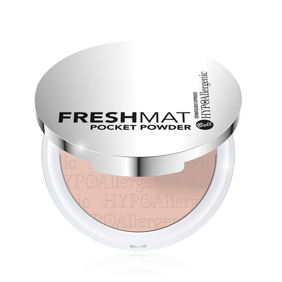 Bell Hypoallergenic Fresh Mat Pocket Face Powder with Mirror Lid 01 Alabaster