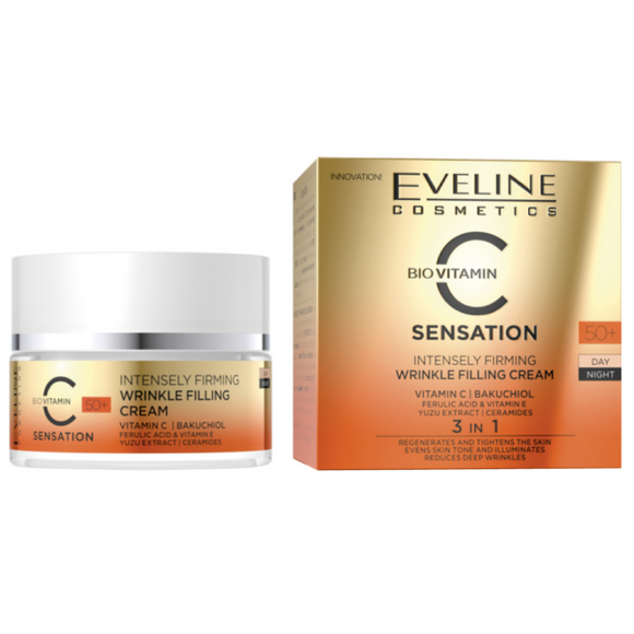 Eveline C Sensation Bio Vitamin Firming Wrinkle Filling Face Cream 50+ 50ml
