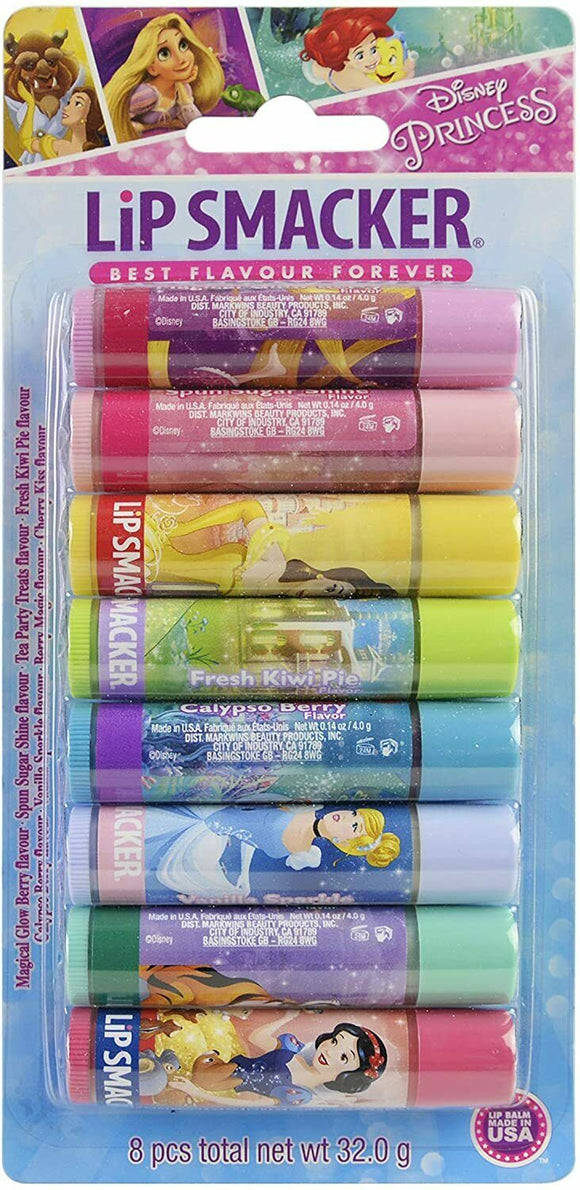 Lip Smacker Disney Princess Collection Lip Balms Set for Girls 8 Diffrent Flavours